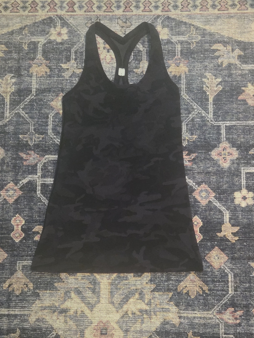 Lululemon Black Camo Racerback Tank Top Size 4